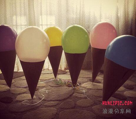普通气球太难看？我来教你做甜筒冰淇淋氦气球-微爱浪漫网